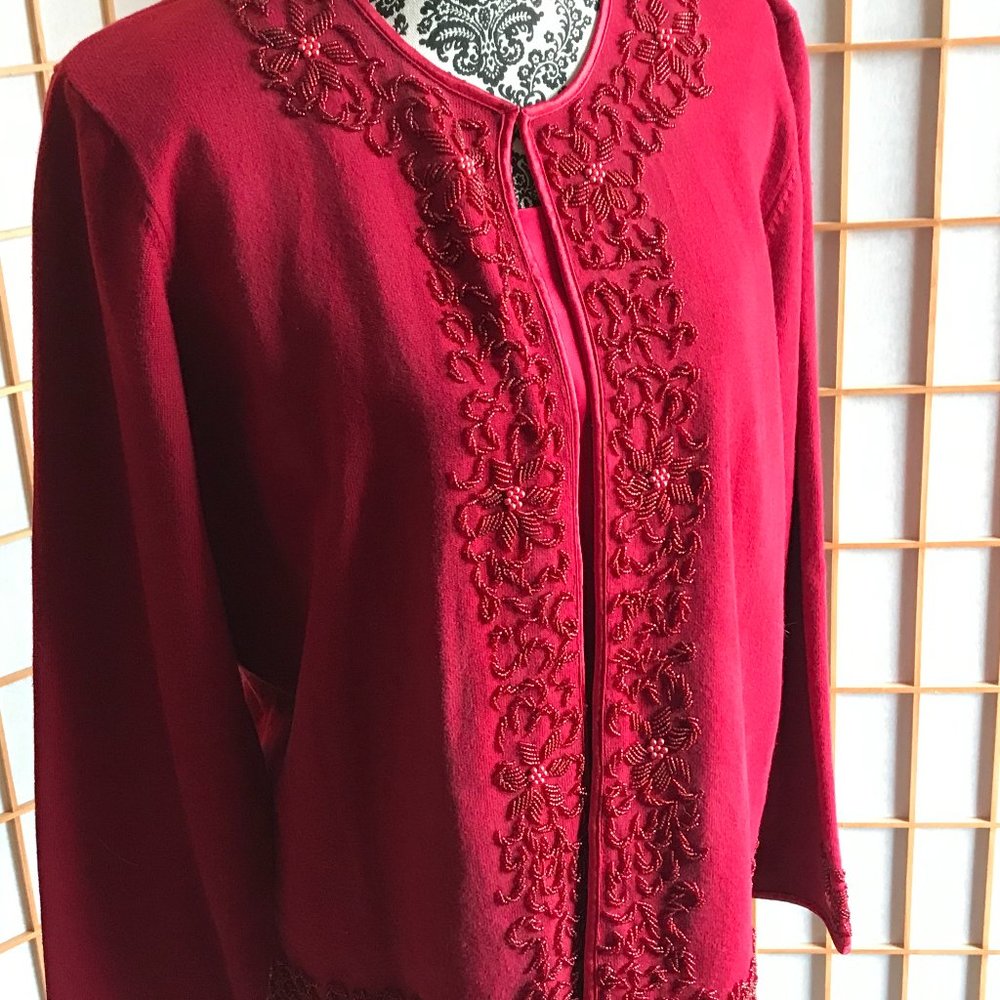 Red tank and sweater